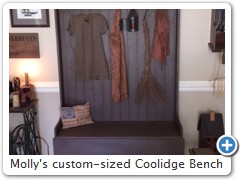 Molly's custom-sized Coolidge Bench